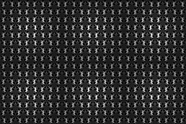 Raszter Fekete Fehér Textúra Motley Vonalak Rácsok Zökkenőmentes Minta Hajlított — Stock Fotó