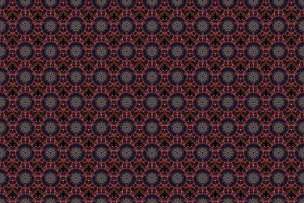 Floral Seamless Pattern Seamless Background Magenta Violet Ornament Black Background — Stock Photo, Image