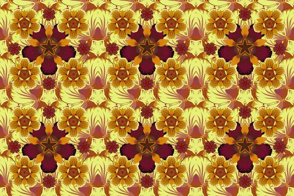Beautiful Pattern Decoration Design Trendy Print Brown Yellow Red Colors — Stock Photo, Image