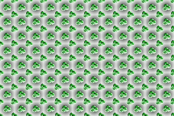Sömlös Abstrakt Blommönster Grå Och Gröna Färger Geometrisk Bladprydnad Grafiskt — Stockfoto