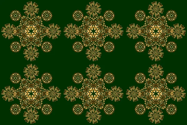 Padrão Verde Dourado Padrão Abstrato Sem Costura Com Elementos Repetição — Fotografia de Stock