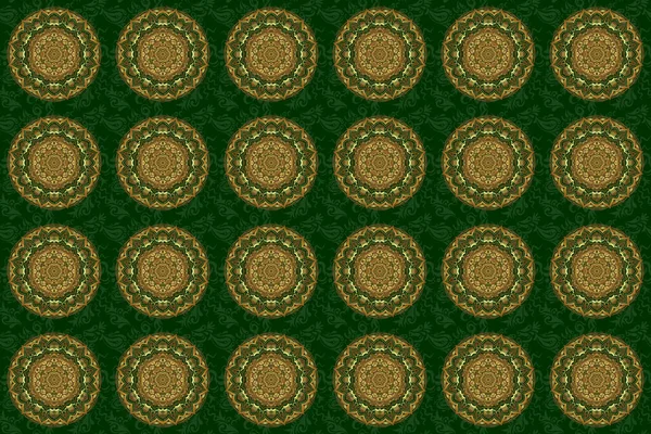 Einladung Mit Glocken Mandala Vintage Dekoratives Element Auf Grünem Hintergrund — Stockfoto