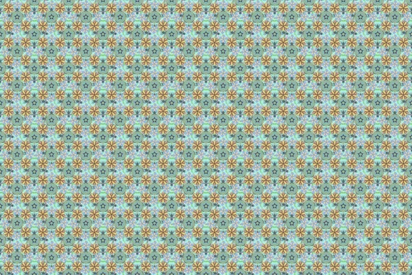 파란색 갈색의 귀여운 무늬이다 빈티지의 아름다운 래스터 — 스톡 사진