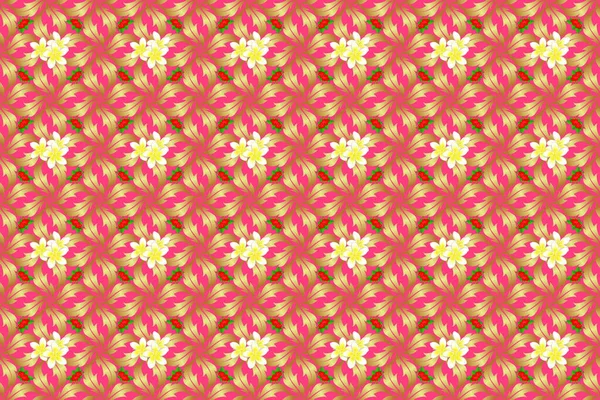 Bezešvé Ručně Kreslené Rastrové Plumeria Květinový Vzor Růžovém Pozadí — Stock fotografie