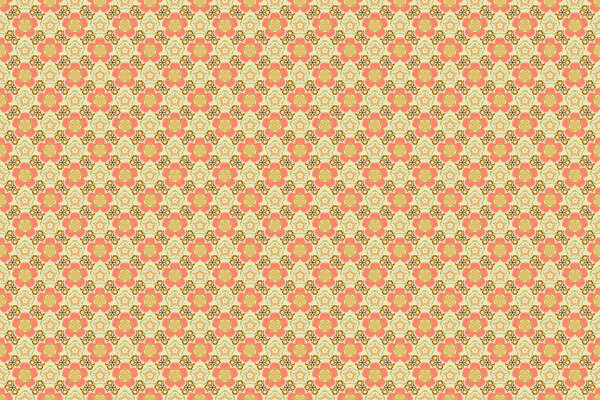 Seamless pattern with many small pink, yellow and beige flowers. Seamless floral pattern. Raster abstract floral background.