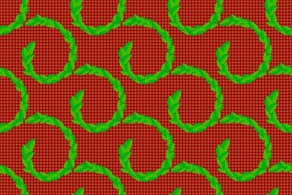 Florales Vintage Nahtloses Muster Auf Rotem Hintergrund Raster Illustration — Stockfoto