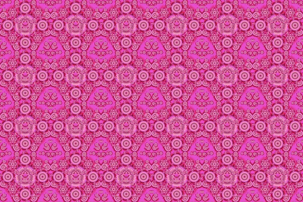 Цветочный Узор Розового Фиолетового Красного Цветов Дизайна Текстиля Одежды Растровая — стоковое фото