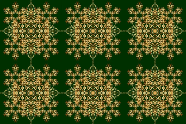 Raster Seamless Damask Pattern Classic Wallpaper Background Ornamental Border Green — Stock Photo, Image