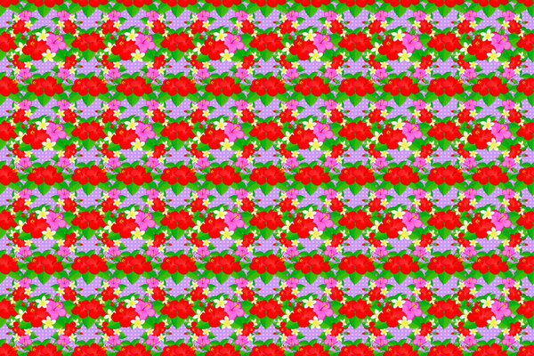 Trendy print with watercolor ditsy hibiscus flowers on a violet background. Beautiful raster seamless pattern for decoration and design. Exquisite pattern with hibiscus flowers in vintage style.