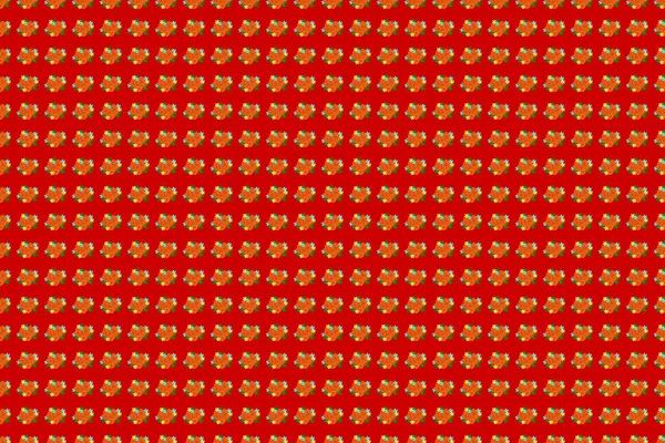 Soyut Zarafet Pürüzsüz Desen Gül Çiçekleri Kırmızı Arka Planda Yeşil — Stok fotoğraf