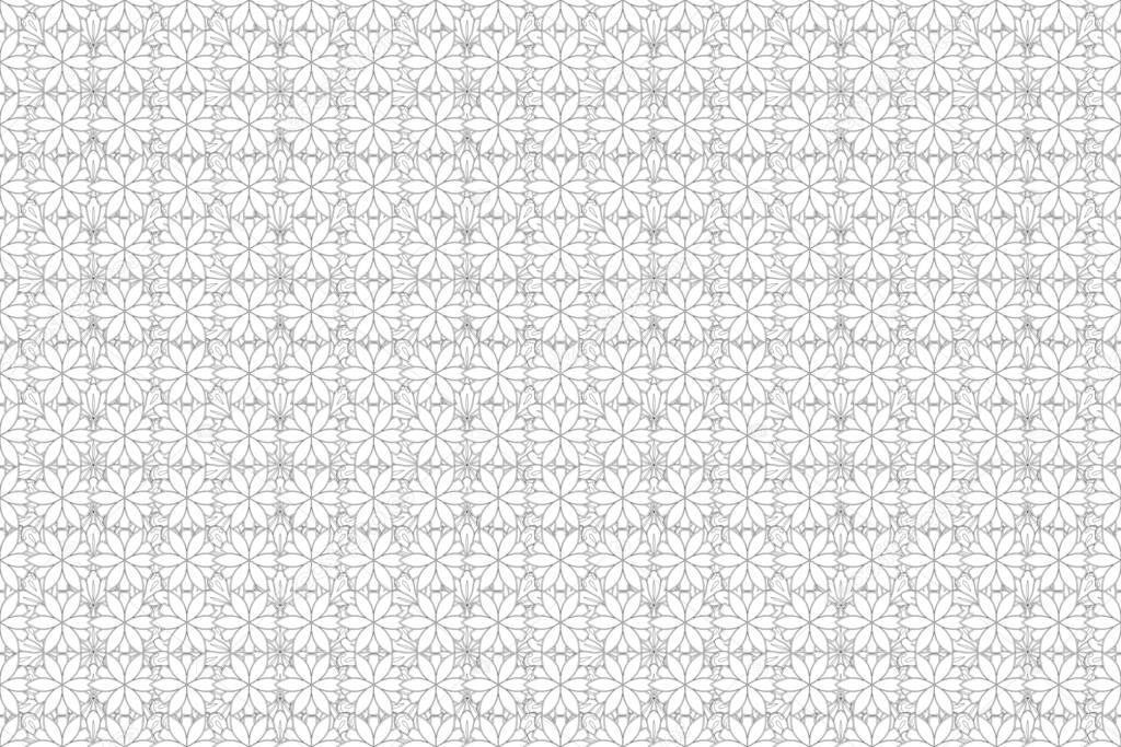 Luxury contoured pattern with abstract raster silhouette elements. Black and white geometric outline seamless pattern.