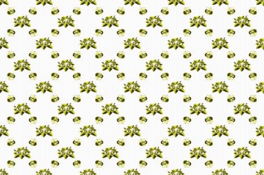 Raster dikişsiz desen ve suluboya şeklinde tropik çiçekler. Raster illüstrasyonu. Sarı, yeşil ve mavi amfibik desensiz.