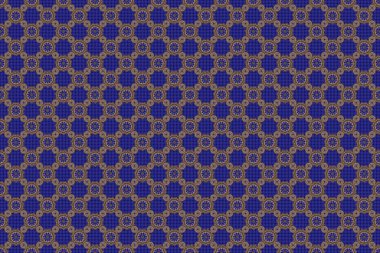 Raster kusursuz altın Noel süsü deseni. Mavi arkaplan üzerinde ışıltılı arkaplan çizimi.