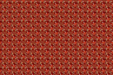 Bej, kırmızı ve kahverengi renkli küçük çiçekler. Çiçeksiz imalat, duvar kağıtları ve hatıra defteri geçmişi. Küçük çaplı çiçeklerdeki basit, şirin, pürüzsüz desen..