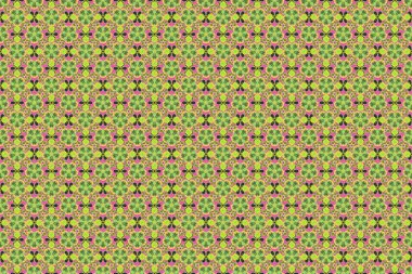 Etnik havlu, kına tarzı. Sarı, yeşil ve pembe renklerde kusursuz bir süs eşyası. Raster Kızılderili çiçek desenli paisley patten. Karşılama veya kartvizit, arkaplan, kumaş veya tekstil için kullanılabilir.