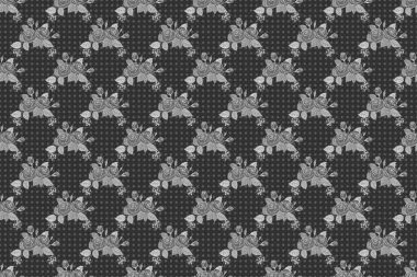 Renksiz çiçeksiz raster deseni.