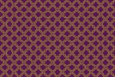 Düşük polimerli altın desenli çizim. Mor bir arka planda altın rengi, dikişsiz desen. Soyut raster altın doku.