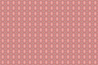 Çok renkli elementlerle güzel bir artdeco şablonu. Art deco tarzı, modaya uygun klasik tasarım öğesi. Çok renkli soyut geometrik dikişsiz desen. Pembe arka planda ızgara.