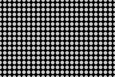 Raster illüstrasyonu. Siyah arkaplanda stilize dalgalarla bembeyaz süslemenin gösterişsiz deseni.