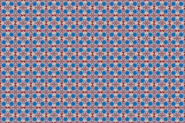 Gri, mor ve pembe elementlerle pürüzsüz bir desen. Motley ızgarası.