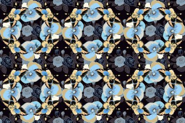 Renksiz çiçeksiz raster deseni.