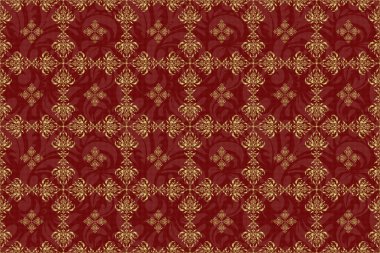 Zarif raster klasik altın pürüzsüz desen. Kusursuz soyut arka plan ve altın tekrarlayan elementler. Kırmızı ve altın desenli.
