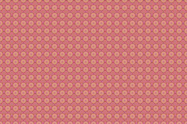 Güzel kırmızı ve turuncu el yapımı, dikişsiz raster çizimi. Çiçek ve Mandala elementleriyle kusursuz bir desen..