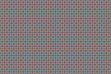 Raster illüstrasyonu. Geleneksel Hint çiçekleri mavi, kahverengi ve gri renklerde..