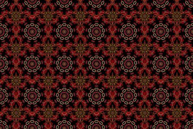 Sorunlu damasküler desensiz arka plan fayansları. Siyah arkaplanda Raster pürüzsüz süs.