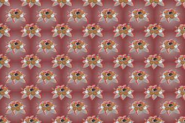 Raster hibiscus çiçek deseni. Çiçek çiçekleri, suluboya el çizimi. Davetiye, düğün veya tebrik kartları, tekstil, baskı veya kumaş için bej, menekşe ve kırmızı renkler tasarla.