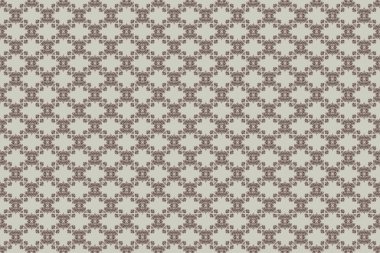 Duvar kağıtları, tekstil, kumaş, ambalaj kağıdı, ambalaj kutusu vs. için evrensel raster deseni. Eski model. Geçmişe dönük tasarım için mavi ve kahverengi elementlere sahip kusursuz desen.