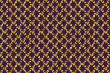 Yeşil, sarı ve kahverengi renklerde kusursuz desen. Tropikal bir tişörtte güzel bir baskı. Raster illüstrasyonu. Kızlar ve kadınlar için tişört grafikleri.