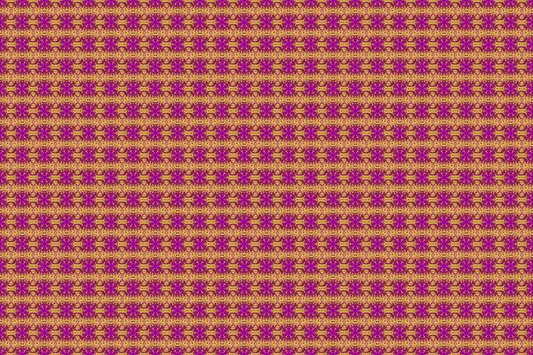Texture Golden Elements Purple Background Golden Seamless Pattern — Stock Photo, Image