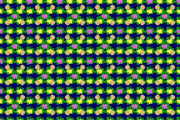 Bezproblemowy Abstrakcyjny Wzór Kwiatowy Niebieskim Tle Nowoczesny Wzór Graficzny Geometryczna — Zdjęcie stockowe