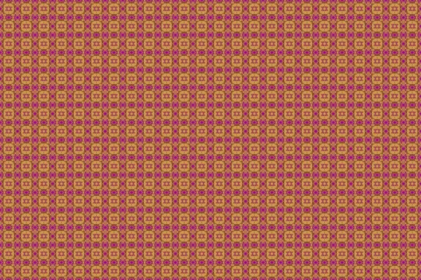 Line thai seamless pattern golden on a purple backdrop. Golden pattern thai silk style raster design for print, fabric or textile. Traditional Thailand golden background and texture with grid.
