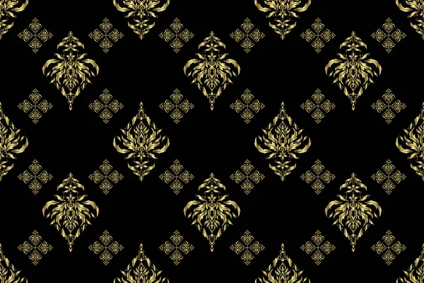 光沢のある背景 金箔の質感 ゴールドサークルシームレスパターン 黒地に金幾何学的現代デザインを抽象化 アール デコ様式 — ストック写真
