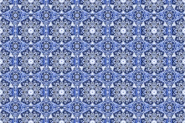 Płynny Wzór Damaski Niebieska Klasyczna Tapeta Raster Płynny Wzór Granica — Zdjęcie stockowe