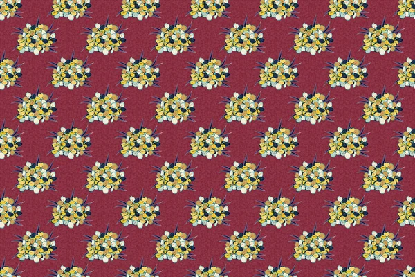 Repeating Raster Primula Flowers Pattern Modern Motley Floral Seamless Pattern — Stock Photo, Image