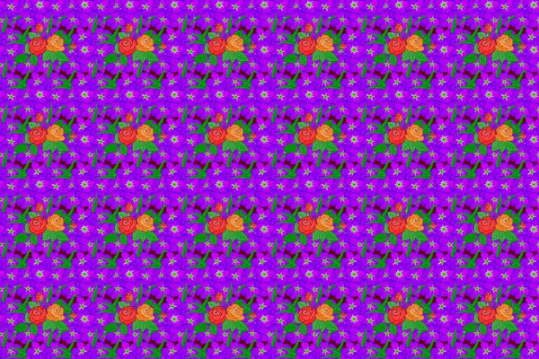 Color seamless floral raster pattern illustration.
