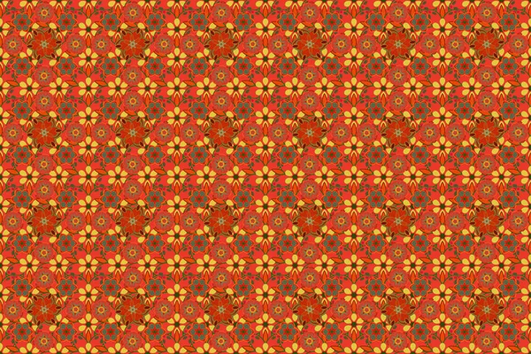 Raster Απρόσκοπτη Floral Σχέδιο Λουλούδια Φύλλα Διακοσμητικά Στοιχεία Πιτσιλιές Κηλίδες — Φωτογραφία Αρχείου