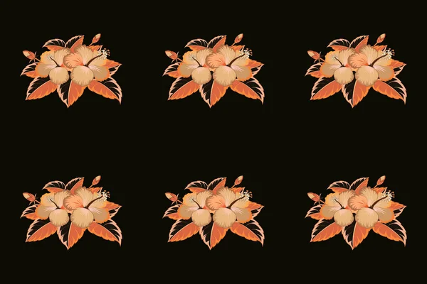 Цветочный Растровый Бесшовный Рисунок Растровая Иллюстрация Тропический Бесшовный Цветочный Узор — стоковое фото