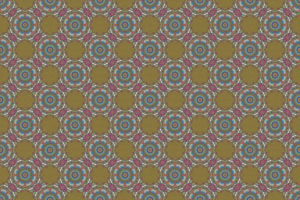 Raster Circle Blue Brown Grid Elements Cute Design Template Ornamental — Stock Photo, Image
