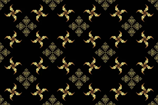 Геометрический Повторяющийся Бесшовный Рисунок Шестиугольными Фигурами Золотом Градиенте Черном Фоне — стоковое фото