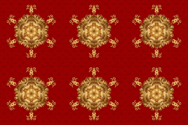 Forma Insolita Linea Orientale Profilo Raster Mandala Sfondo Rosso Decorativo — Foto Stock