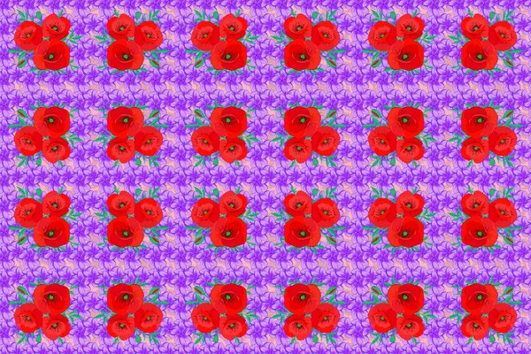 Beautiful pattern for decoration and design. Exquisite pattern with poppy flowers in vintage style. Trendy print on a pink background. Watercolor seamless pattern with poppy flowers.