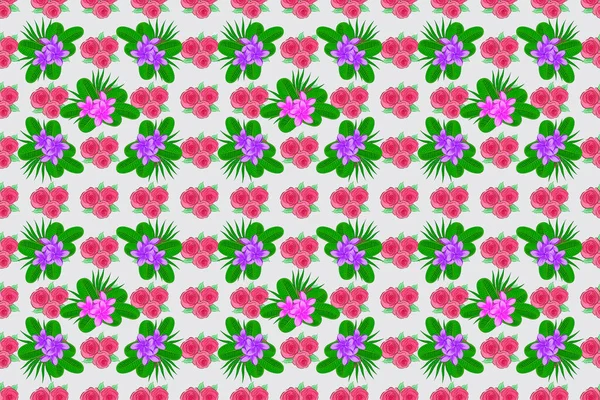 Patrón Fondo Sin Costuras Raster Con Flores Hojas Plumeria Estilizadas —  Fotos de Stock