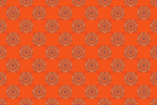 Exquisite Barockschablone Braunen Lila Und Orangen Farben Raster Damast Nahtlose — Stockfoto