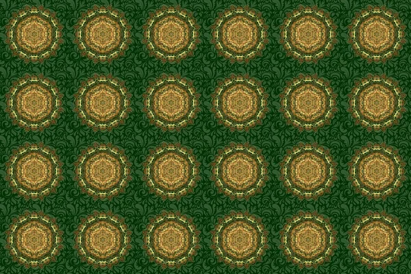 Green Gold Vintage Ornament Seamless Pattern — Stock Photo, Image