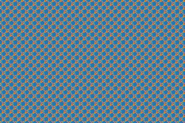 Turuncu, bej ve mavi renklerle kusursuz çiçek desenleri ve karışık kozmos çiçekleri. Raster illüstrasyonu.