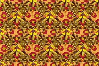 Kusursuz desenli çiçek deseni çizimi.